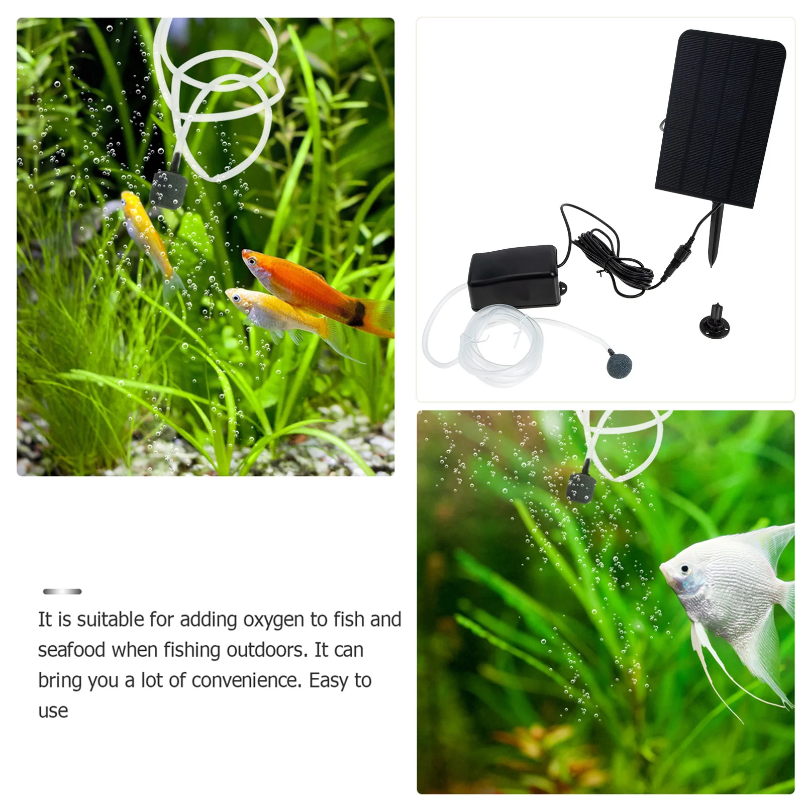 

Oxygen Pump Solar Aerator Pond Air Boosting Fish Tank ABS Material High Efficiency Portable Oxygenation Lightweight Daily Use