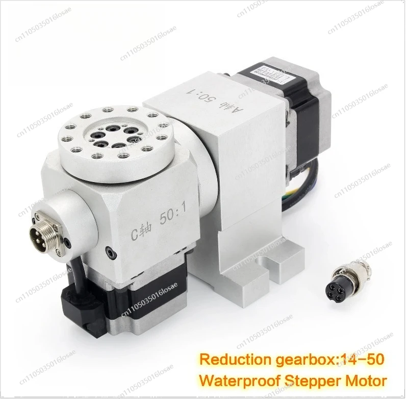 CNC 4th 5th Fouth Fifth A C Rotary Axis Harmonic Drive Reducer Dividing Head with Nema 23 Waterproof Stepper Motor
