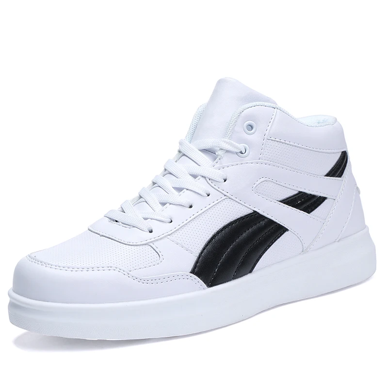 Baskets de skateboard blanches pour hommes, chaussures décontractées, respirantes, montantes et plates, nouvelle collection 2023