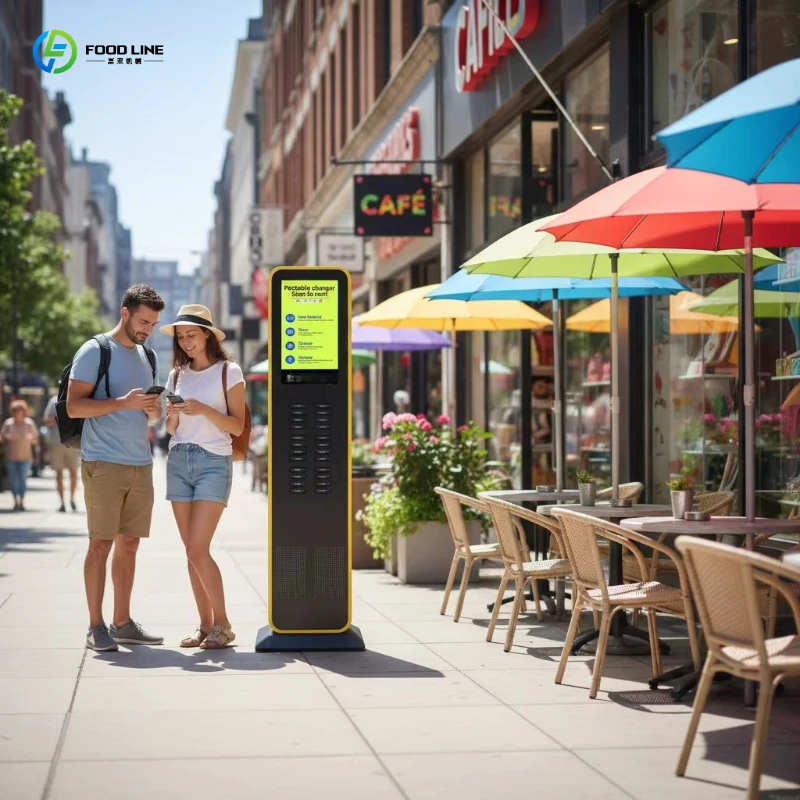 24 Port Shared Power Bank Rental Station Touch Screen 60W Quick Charge Commercial Phone Charging Kiosk for Restaurants