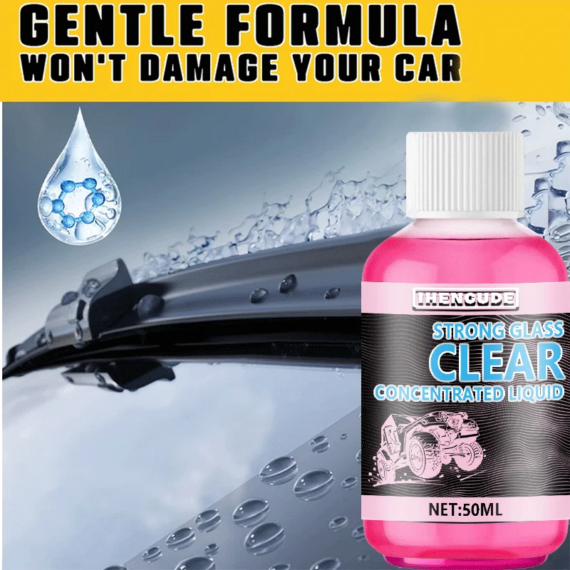 Car Glass Cleaning Additive Gentle Formula Streak-Free Oil Film Remover for Crystal Clear Windshields Auto Care Produc