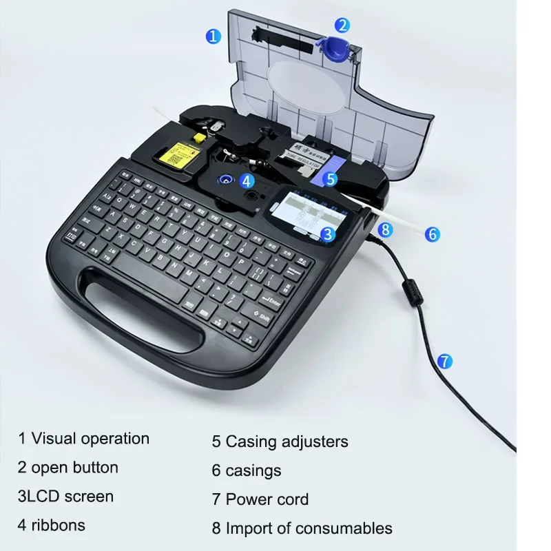 Cable ID Printer PVC Tube Electronic Lettering Ferrule Printing Machine Number Printer Wire Marking Machine TP70 TP76i