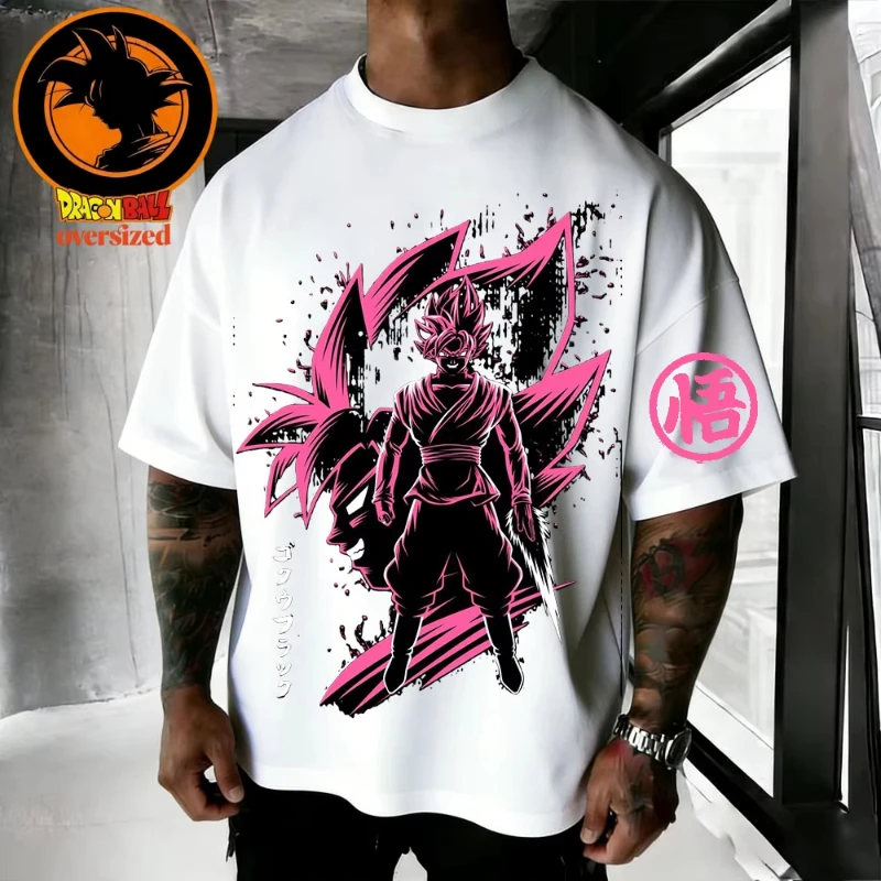 

Летняя футболка унисекс 2026 года в стиле ретро Dragon Ball: высококачественная хлопковая мужская футболка оверсайз с принтом Dark Goku, повседневная детская рубашка
