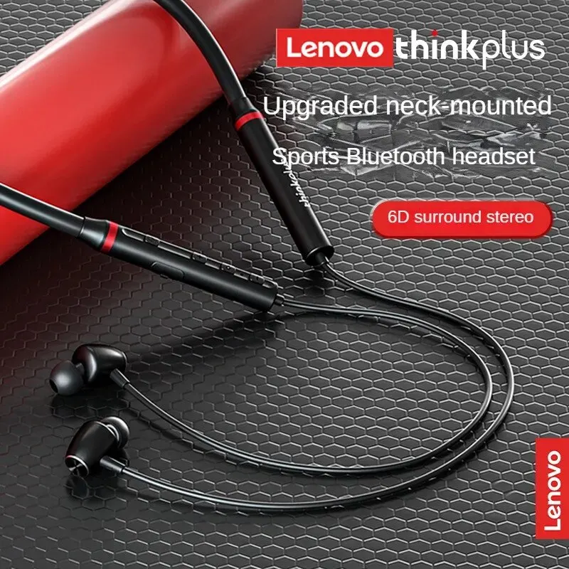 Original Lenovo HE05X Ⅱ Bluetooth Earphones Wireless Earbuds Magnetic Neckband Earphone Waterproof Sport Headset with Mic