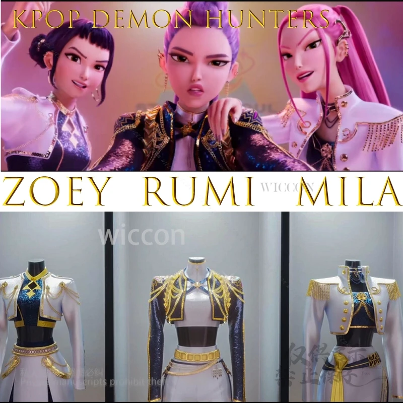 

[Cos COS] Y2K Kpop Охотники на демонов Zoey Rumi Mira Heavy Duty Cyber Metaverse Косплей Костюм Готические футуристические сценические наряды