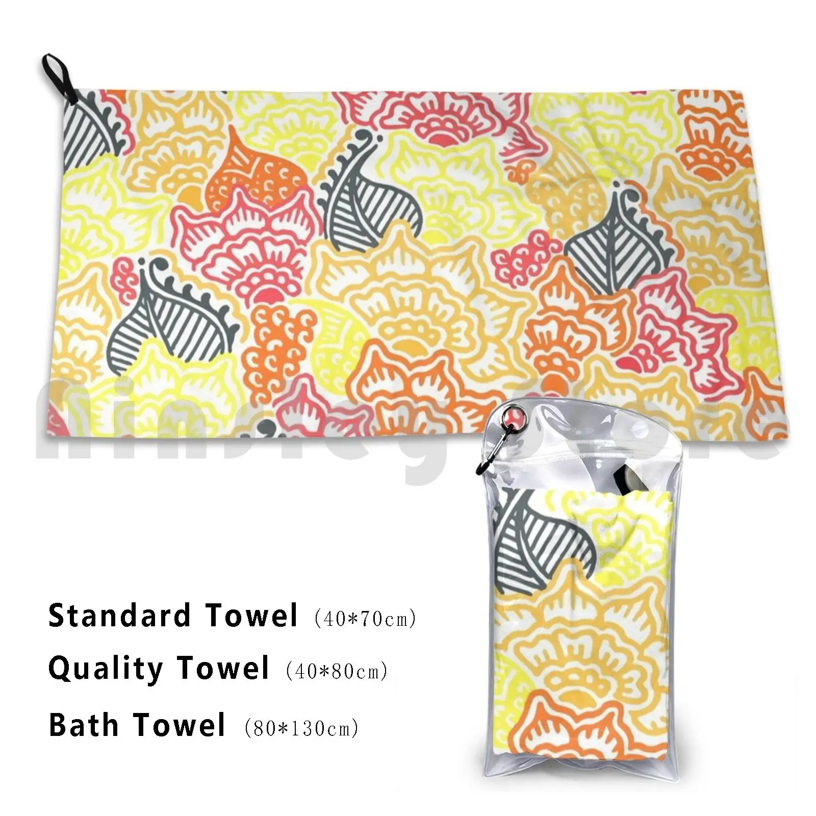 حديقة حمراء وبرتقالية | |   الطبيعة | |   نمط الأزهار منشفة حمام مخصصة منشفة زهور الحناء زهرة مشرقة