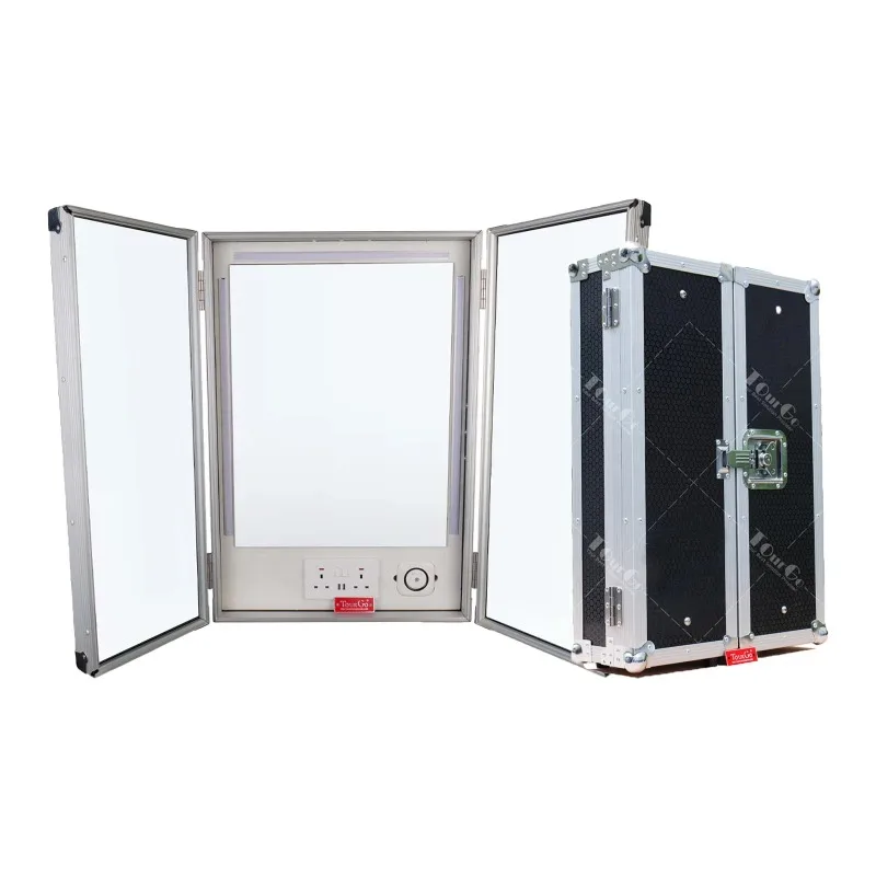 Custom Magic Make-Up Mirror Flight Case Portable Makeup Mirrors Flight Case with Lighting and Power