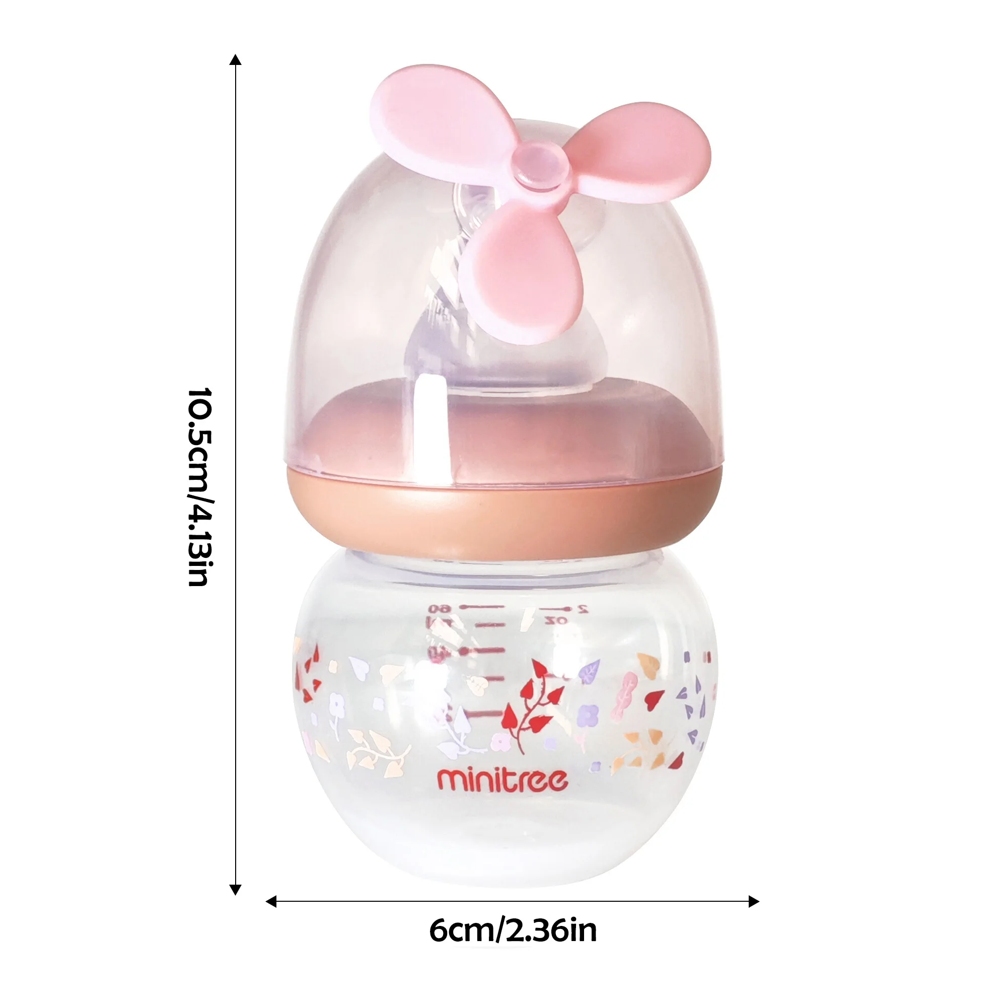 60ml newborn cartoon PP bottle, BPA-free baby feeding bottle, food-grade silicone nipple, drop-proof and leak-proof