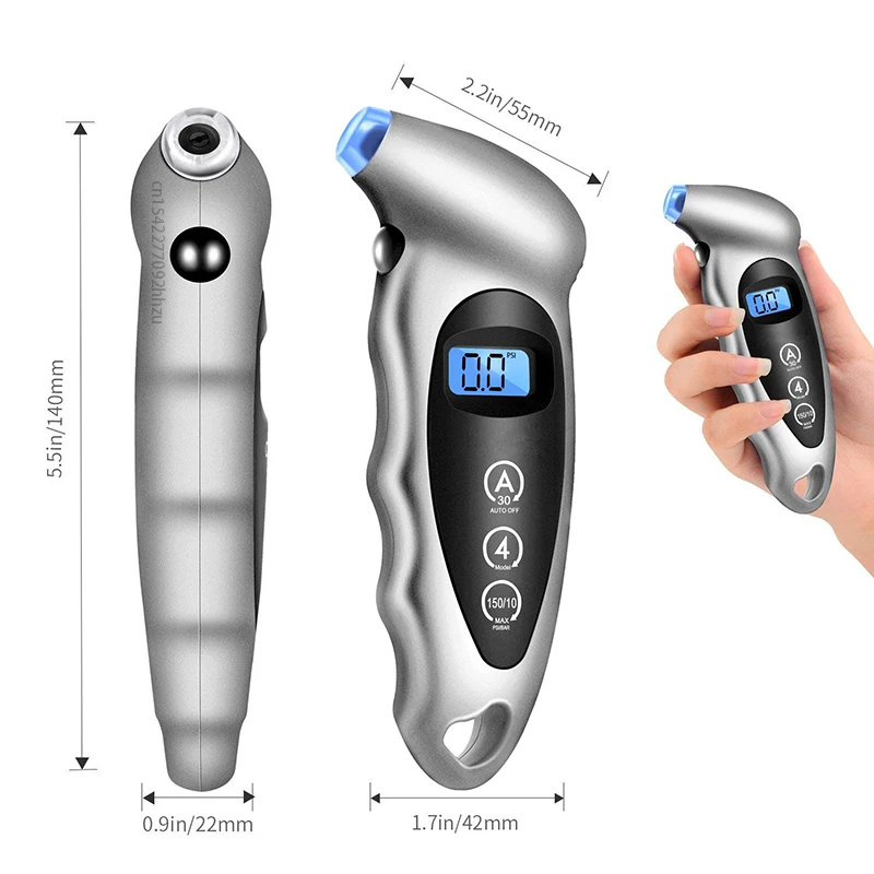 New Digital Tire Pressure Gauge 0-150 PSI Backlight High-precision Car Barometers Tester Gauge Air Pressure Meter LCD Display