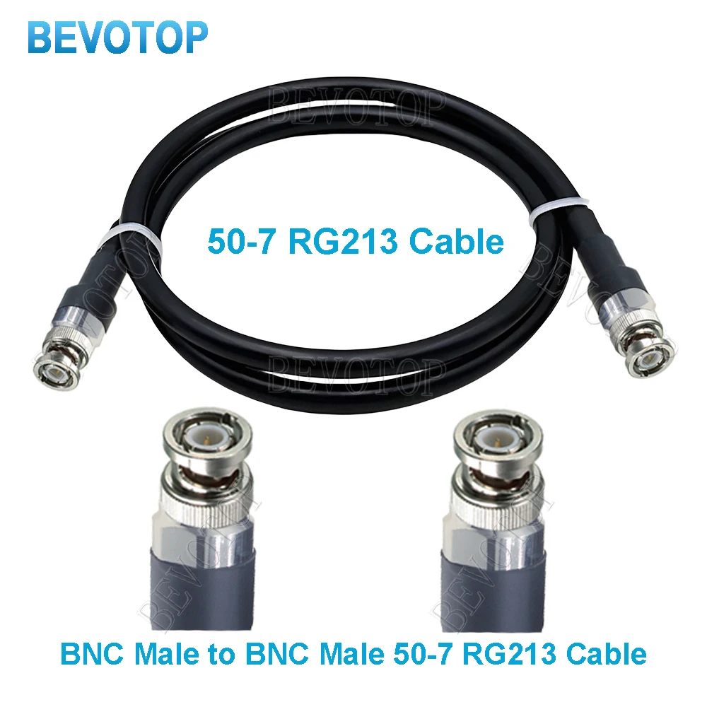 RG213Cable Q9 BNC Male to BNC Male Plug 50 Ohm Low Loss Pigtail Extension Jumper for CB Radio Ham Radio FM Transmitter BEVOTOP