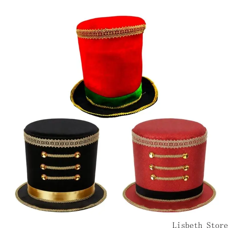 124A Classical Toy Soldier Cap For Holiday Performances Adjustable Majorette Hat