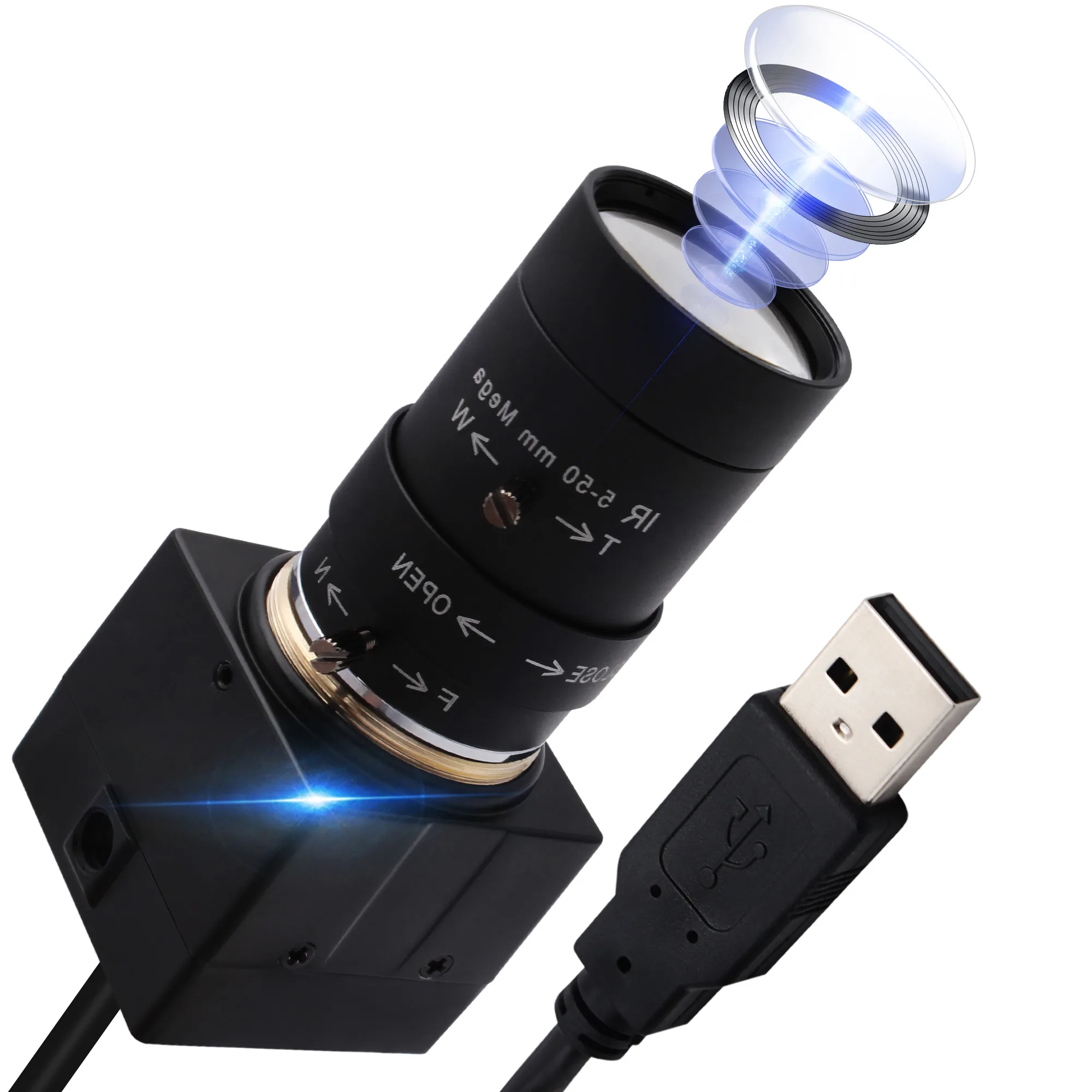 4K Camera IMX415 Sensor 5-50mm Varifocal 10X Optical Zoom Webcam, Action & Sports Camera  for Windows Linux Android