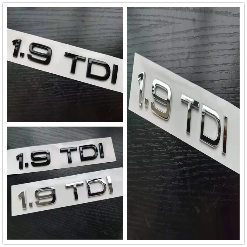 

1X хромированный глянцевый черный ABS 1,9 TDI наклейка на кузов автомобиля для аксессуаров Audi