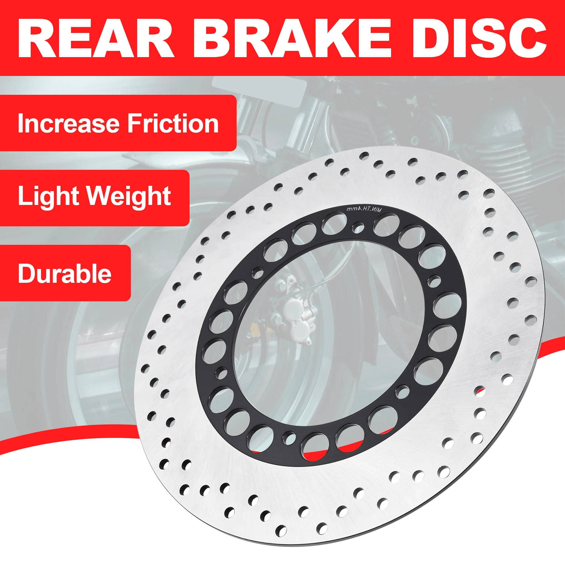 

282MM Motorcycle Rear Brake Disc Rotor StainlessFor Yamaha XVS 400 XV 535 Virago XVS 650 Drag star XVS 1100 XVZ 13 1300