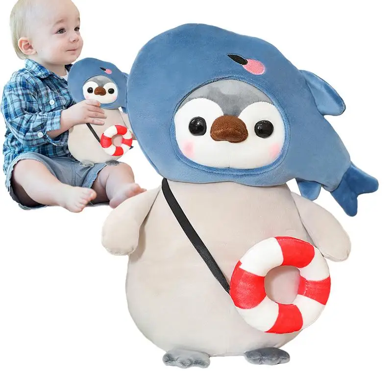 Peluche de pingüino Kawaii para adultos, almohada de felpa de 9 pulgadas, lindo pingüino