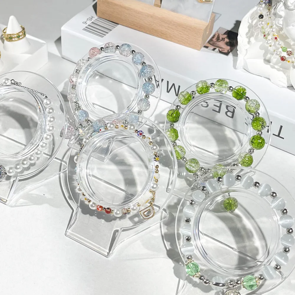 حامل دعامة المجوهرات من الأكريليك قاعدة عرض الأساور من الأكريليك عرض حامل مجوهرات شفاف لخلع الملابس #5