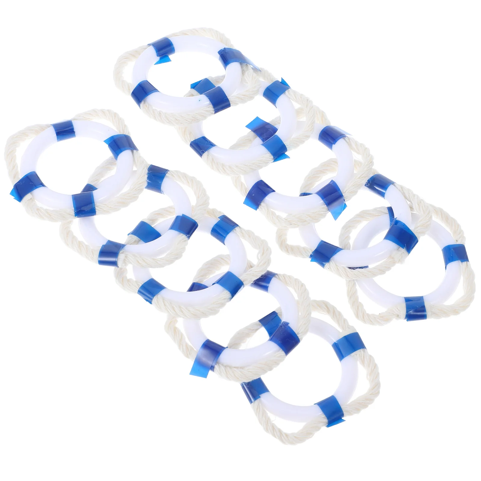 

10 Pcs Mini Life Buoy Pool Ring Nautical Miniature House Decors Ornaments Tiny Rings Props Decorate