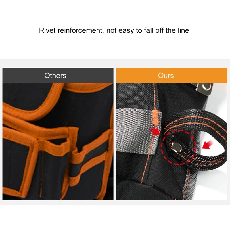 Electrician Tool Multifunctional Waist Bag Multiple Pockets Technician & Electrician Tool Bag with Adjustable Belt