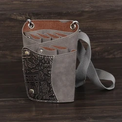 Scissors Bag PU Leather Hair Care Tools Salon Barber Tooled Holster Toolkit Hairdressing Pockets Hairstylist Pouch Bags