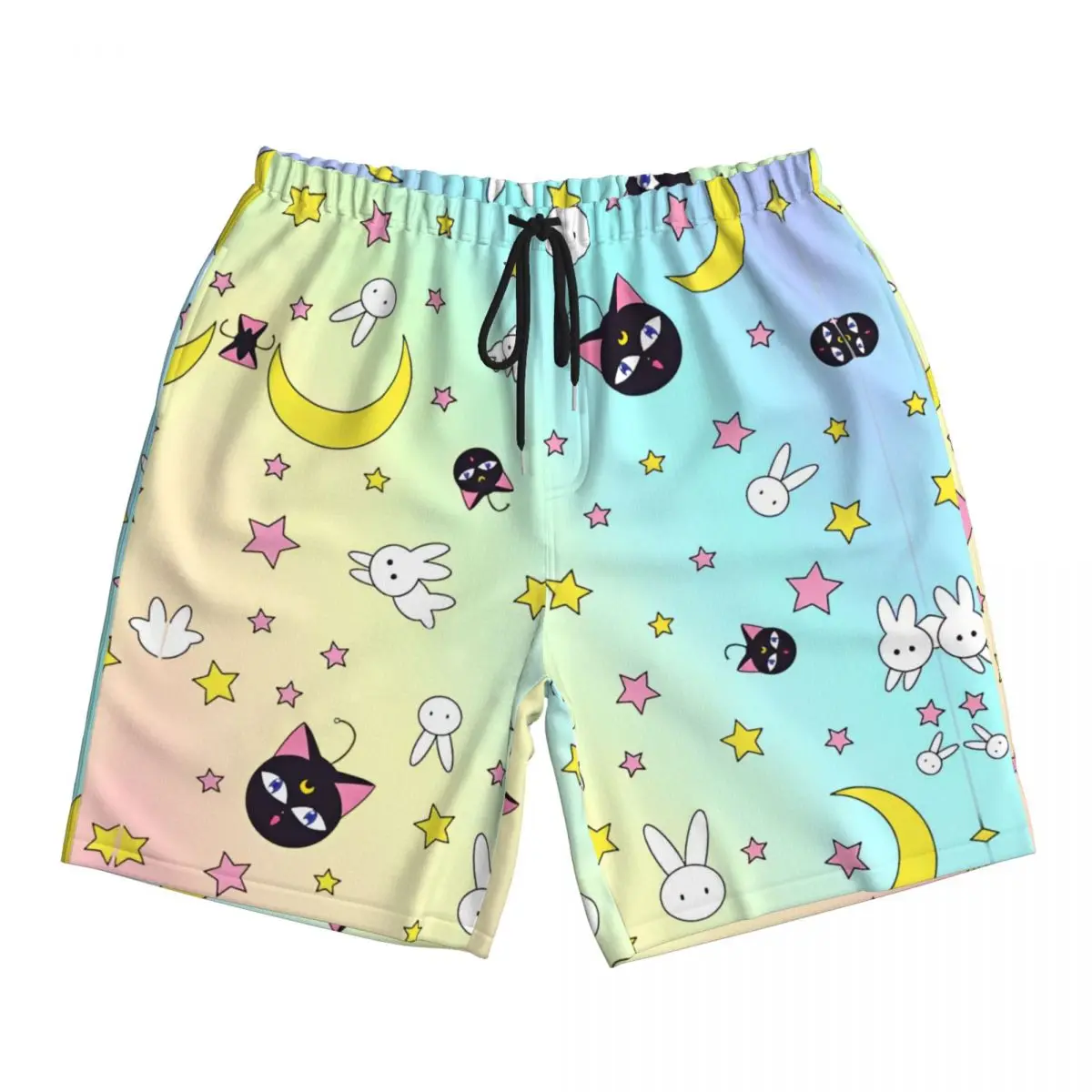 Sailor Board Shorts Summer Anime Japan Moon Girl Kawaii Y2K Retro Beach Short Pants Male Surfing Quick Dry Pattern Swim Trunks