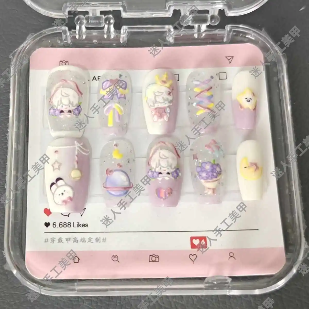 

Anime Love and Deepspace Xavier Cosplay Cartoon Student Pure Handmade Press-on Nails Ornament Mascot Collection Accessory Gift