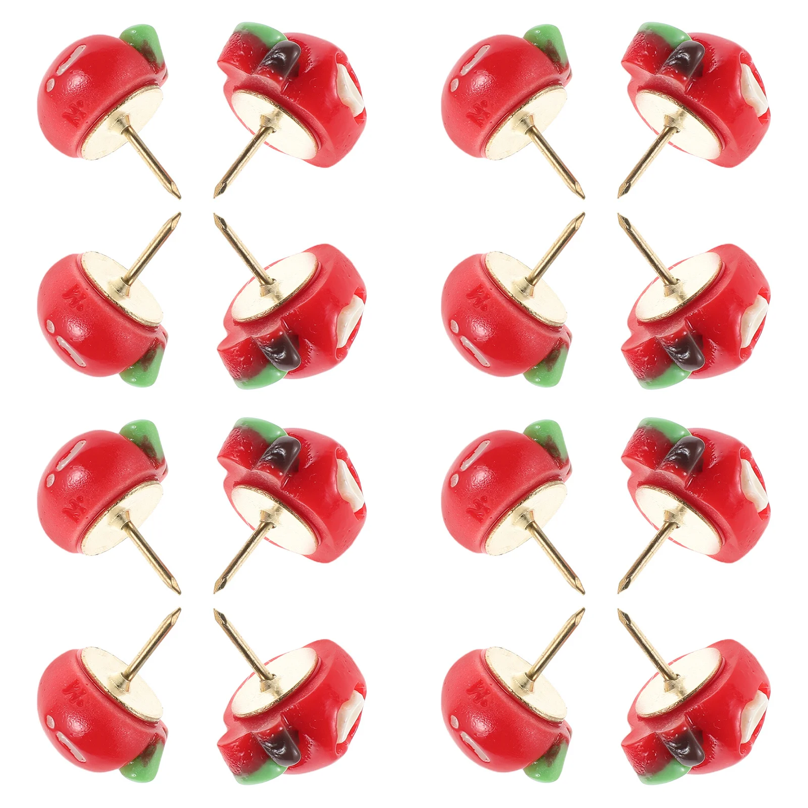 دبابيس دفع تفاح واقعية مزخرفة على شكل فاكهة إبداعية مستلزمات مكتبية أدوات مكتبية فريدة من نوعها هدية شعبية