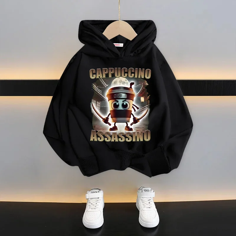 Italian Brainrot Kinder-Kapuzenpullover, lustige Cartoon-Grafik, dünne Sweatshirts, Tung Tungtung Sahur Casuals, lange Ärmel, Oberteile, Jungenkleidung – Detail 2