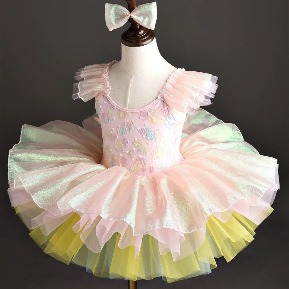 الصيف عيد الأطفال أداء فتاة فستان رقص الباليه الأميرة موضة الترتر فساتين الفتيات الزي ملابس الاطفال Vestidos
