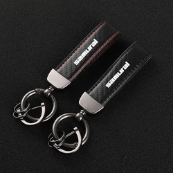 Leather car keychain Horseshoe Buckle Jewelry for suzuki  Samurai  with logo Car Accessories