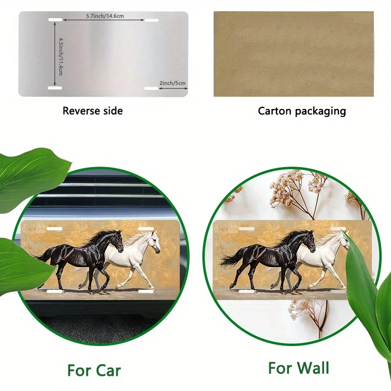 Aluminum License Plate Stunning Horses Car Front License Plates Car Decoration Car Plate for Decoration Only