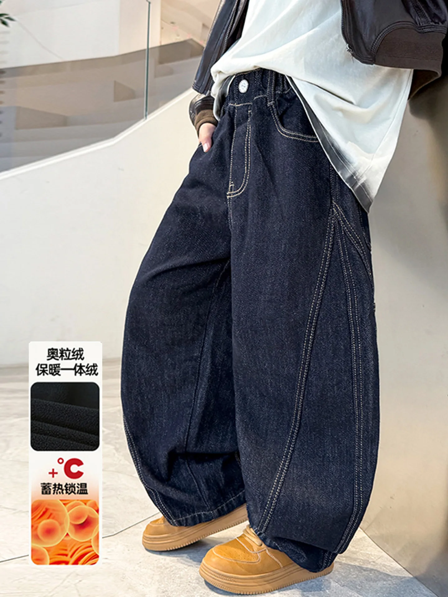 4 6 8 10 12 14 teen girls Floral printed flannel jeans junior kids velvet denim pants child plush casual trousers Clothes