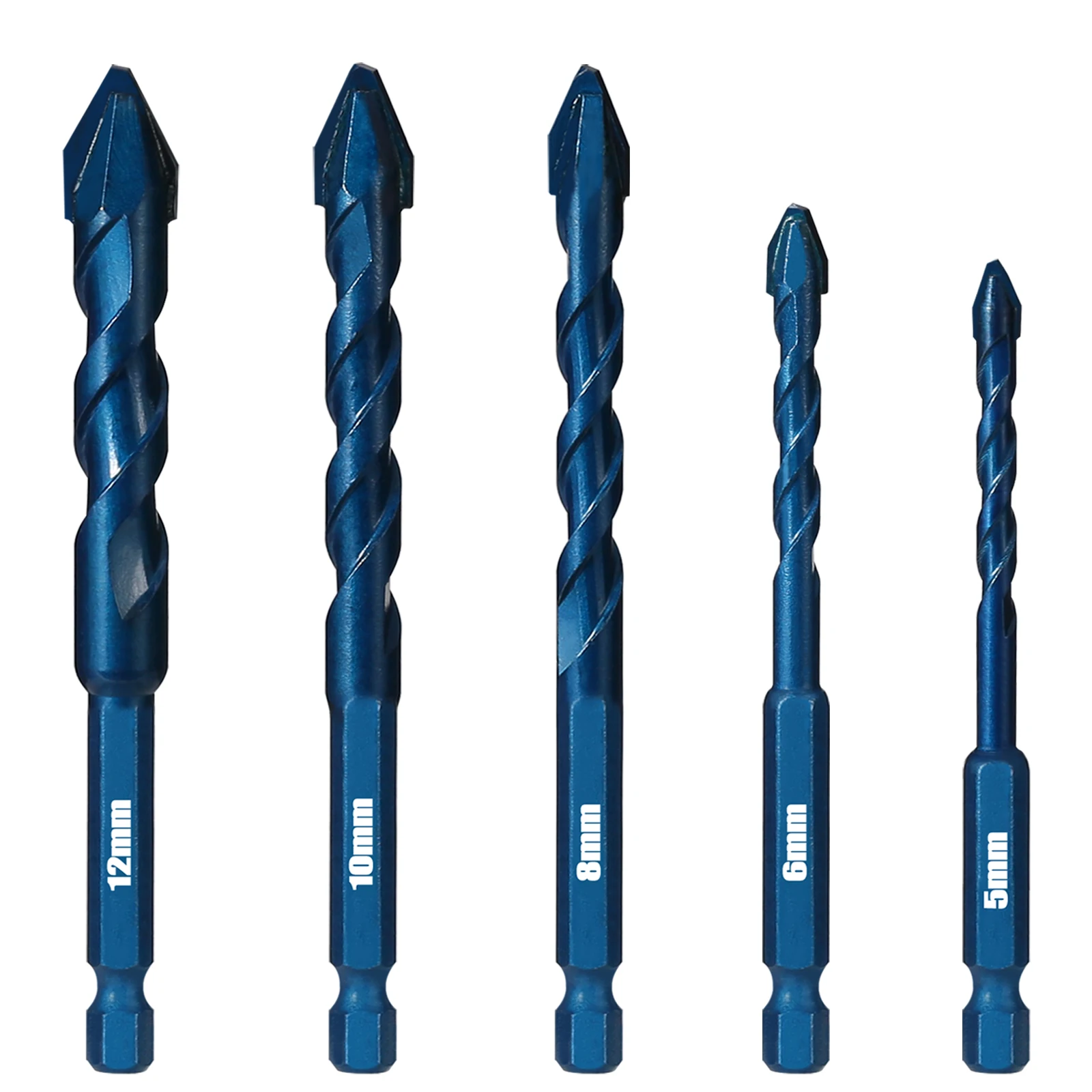 

5/6/8/10/12mm Blue Tile High Hardness Eccentric Drill Precision Drilling Ceramic Glass Wood Drill Bit Power Tool Accessories