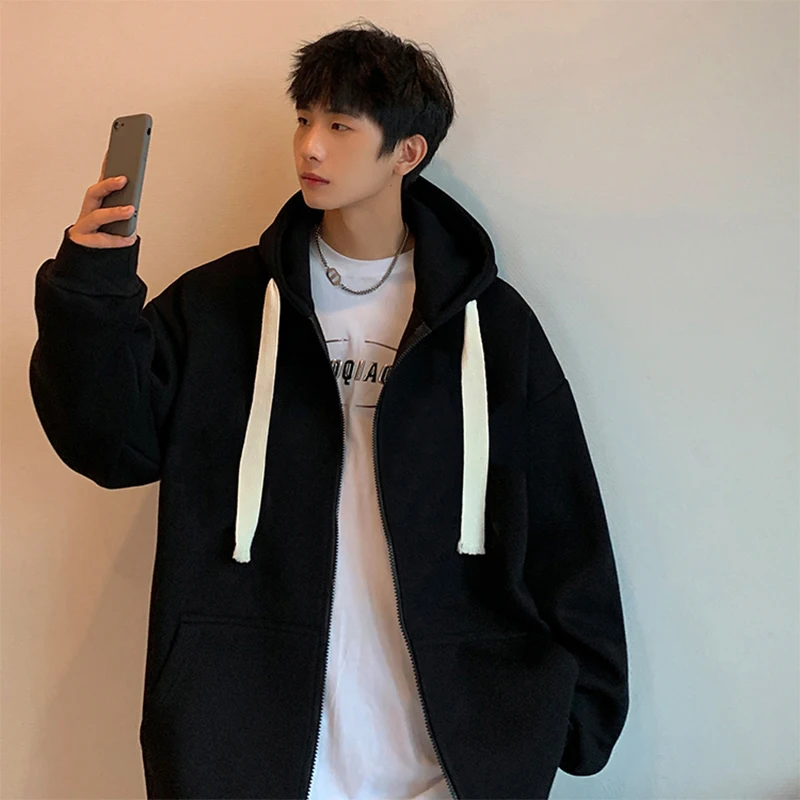 

Мужская толстовка-кардиган оверсайз из ткани Cosite, утепленная, для пар, повседневная, для активного отдыха