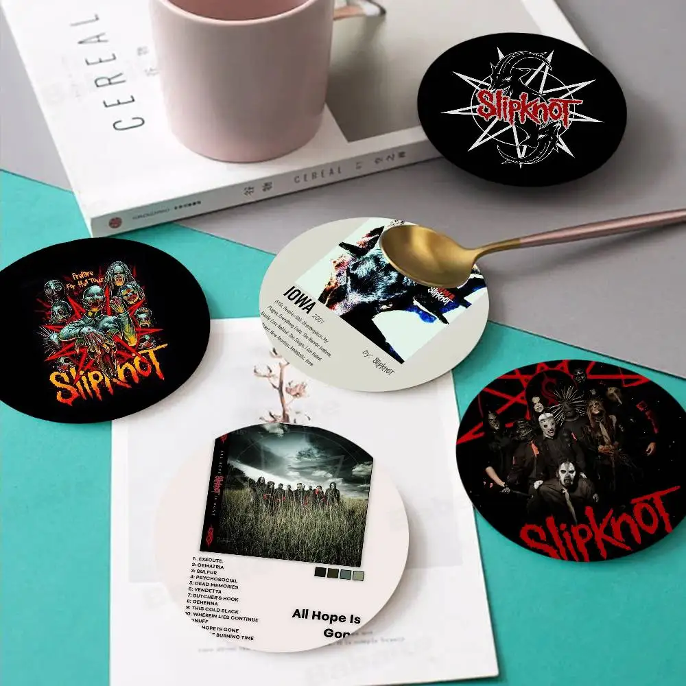 Heavy Metal Band Rap-Metal Music S-Slipknot 1pc Coaster Tea Cup Heat Insulation Pad Anti-scalding Anti-slip Table Bowl Plate Mat