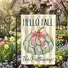 MAIANEY Personalized Hello Fall Garden Flag, Custom Family Name Pumpkin Outdoor Banner, Blue Pumpkin Porch Decor, Autumn Far llz