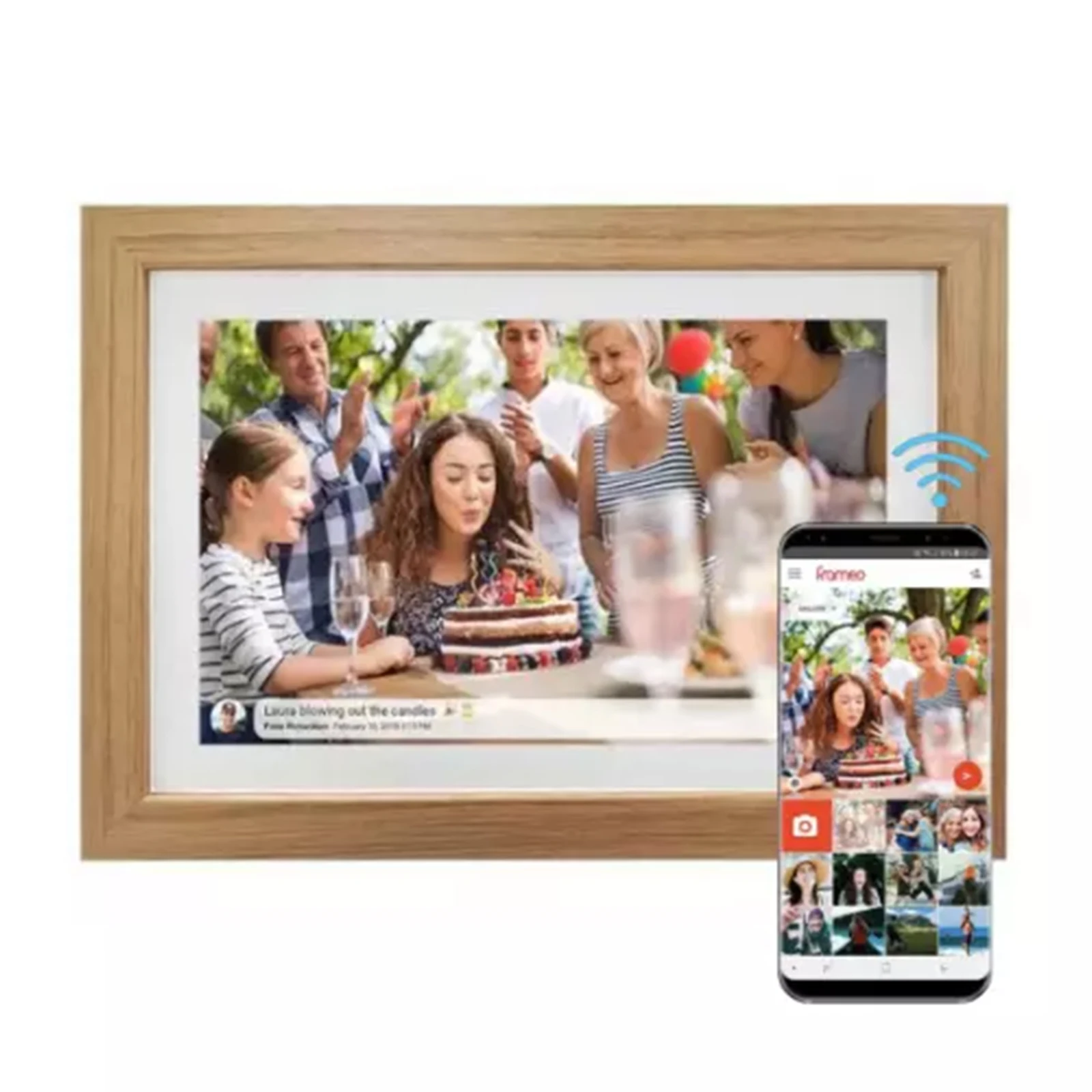 1PC Digital Photo Frame 10.1 Inch WiFi Digital Photo Wood Frame IPS Touch Screen Automatic Rotation Frameo 16GB Gifts US/UK/EU