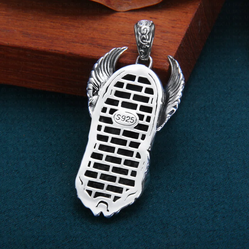 BOCAI S925 Sterling Silver Charms Pendants for Women Men New Fashion Emboss One Eyed Warrior Odin-god Punk Jewelry Free Shipping