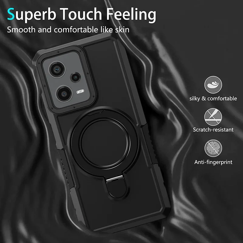 Armor Case for Redmi Note 13 PRO 9 10 11 12 Pro Max 4G 5G Xiaomi Poco X3 X4 X5 M3 M4 Pro 10T 11T Pro 12C 13C Rotated Ring Stand