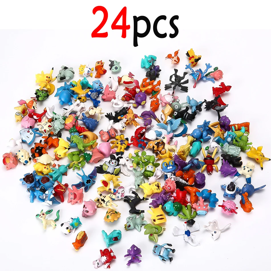 144 Stuks/Lot Mini Pokémon Figuur Pikachu Kindermodel Speelgoed 2-3cm Kawaii Figuur PVC Poppen 6*24 stuks Speelgoed Groothandel