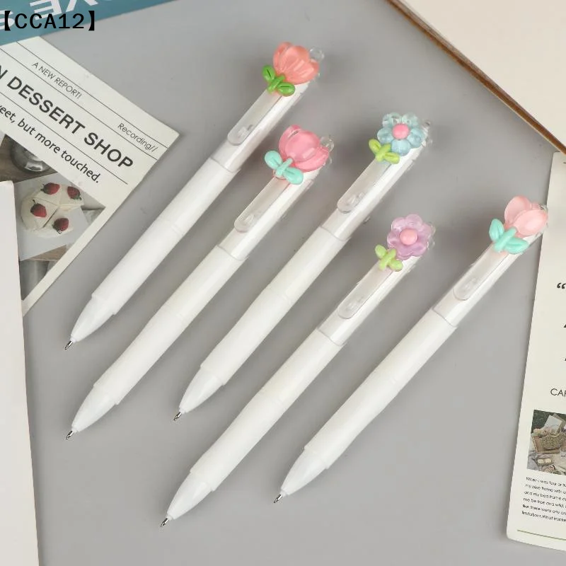 

5/10 шт. милые гелевые ручки с цветочным узором «Тюльпан», быстросохнущие шариковые ручки, черные чернила 0,5 мм, канцелярские принадлежности для офиса и школы