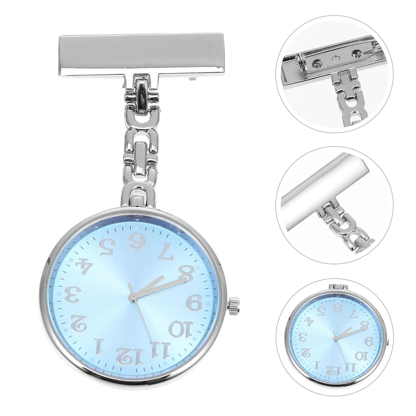 

Nurse Quartz Hanging Pocket Watch Pendant Key Shape Design Waterproof Clear Dial Durable for Clinic Staff Medical Use