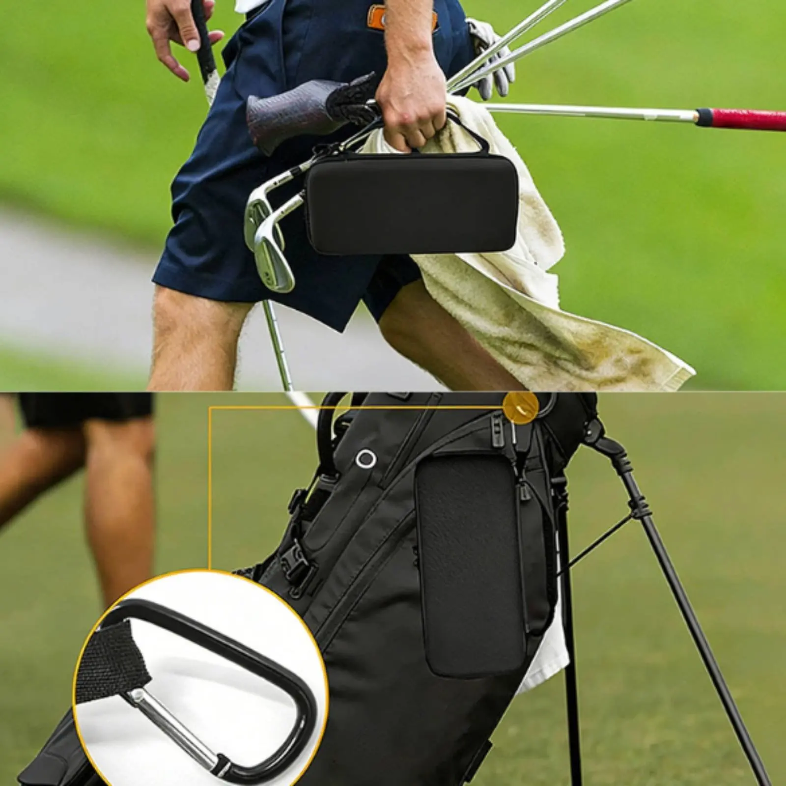 Sport Accessory Case Multi-Compartment Hard Shell Sport Pouch Waterproof for Golfers