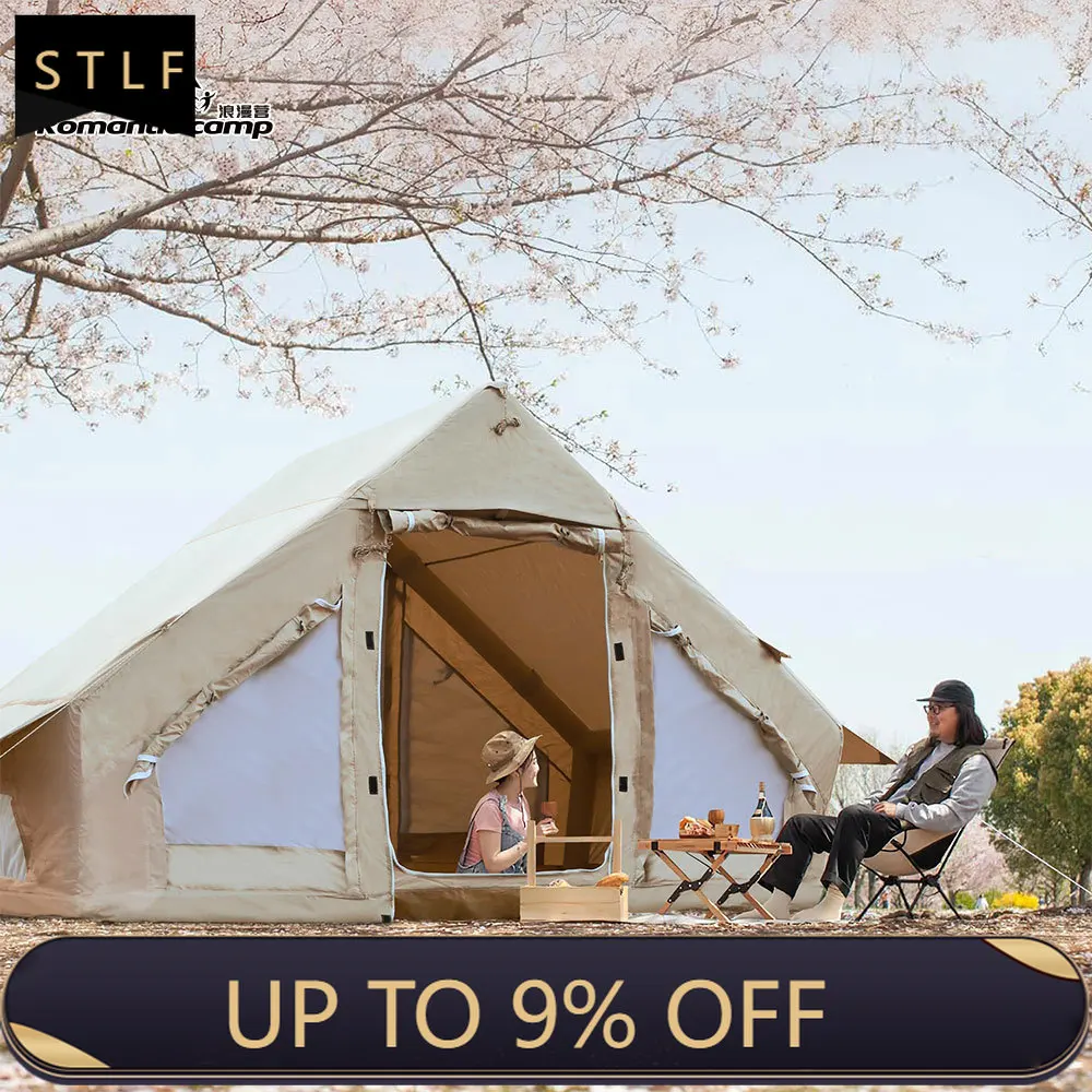 Inflatable Camping Tent Betterland 4-6 Person 4-Season Waterproof Windproof with Pump Glamping Tent with Carry Bag
