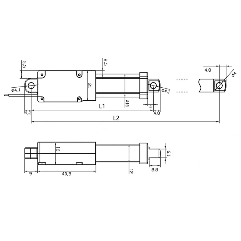 Smart Micro linear actuator with potentiometer position feedback DC motor Customized 10 30mm stroke 188N load