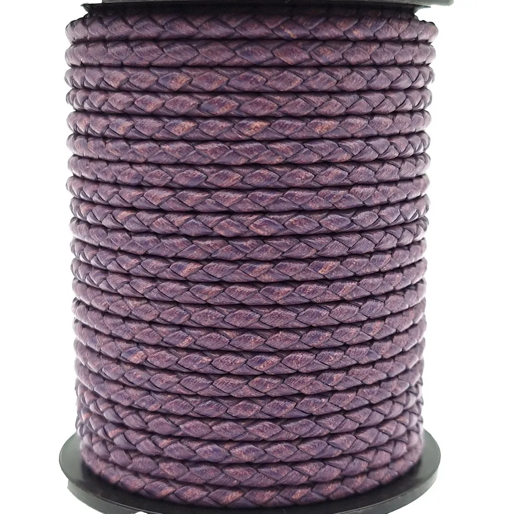 

Distressed Purple 3mm Round Braided Leather Bolos Cords for Jewelry Pendant Bolot Ties