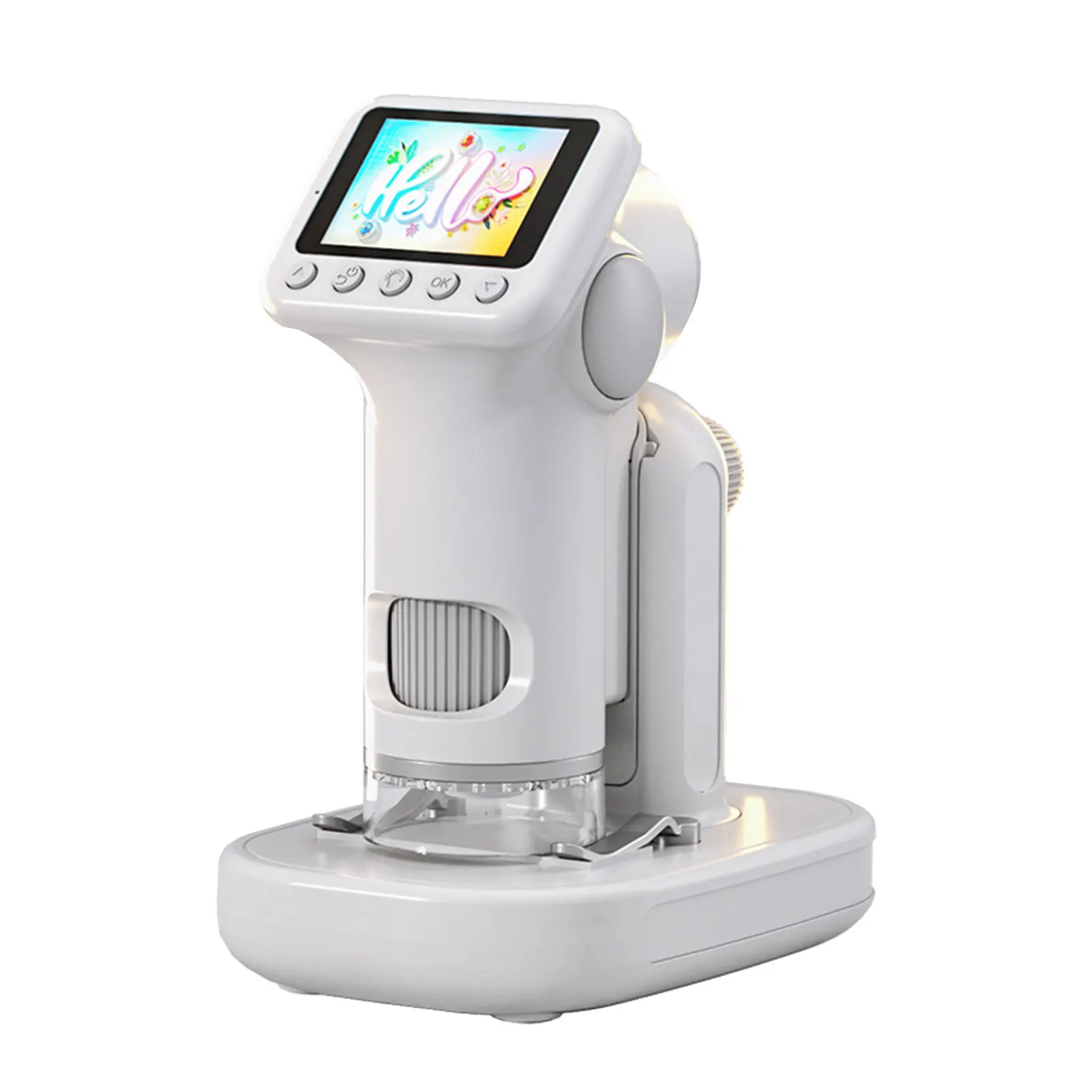 Детский цифровой микроскоп 100-1600X с цветным экраном 2,0 HD, 3 регулируемые лампы, портативный микроскоп с SD-картой 32 ГБ