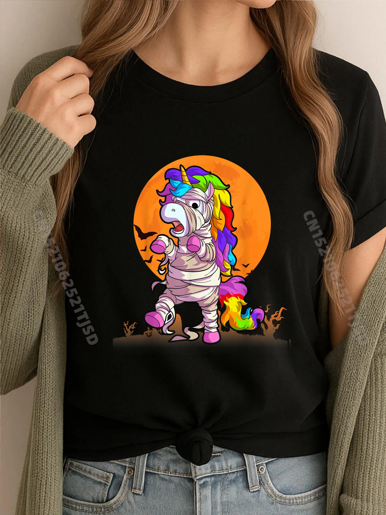 

Мумия Единорог Хэллоуин Единорог Хэллоуин Черные футболки с рисунком Футболки с короткими рукавами Футболка Забавная