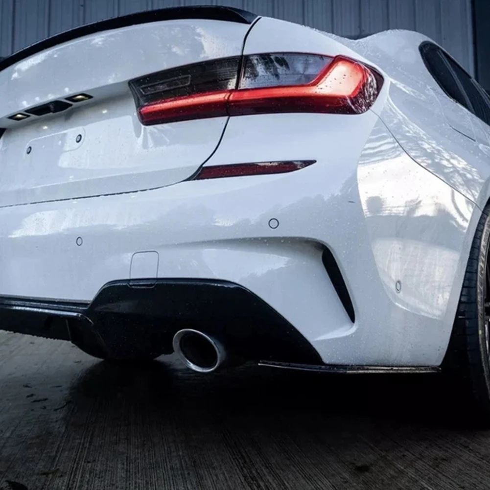1 Paar Heckstoßstangen-Splitter für BMW 3er Serie G20 G21 M Sport 2019-2022, schwarze ABS-Diffusorlippe – Detail 4