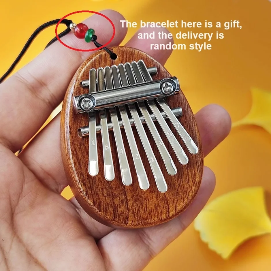 나무 미니 엄지 피아노 뮤지컬 장난감, 휴대용 초보자 손가락 피아노, 8 톤, 1 개