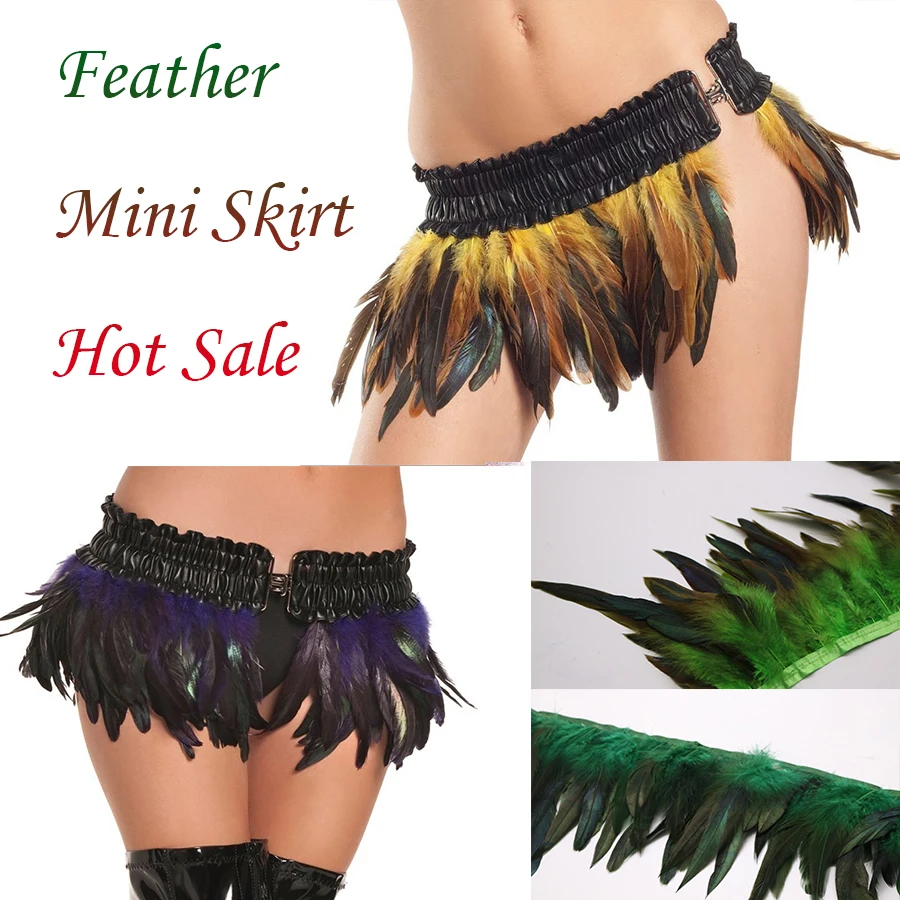 1 Meter Natural Rooster Feathers Trim Black Clothing Sewing Ribbon 15-20cm Feather Fringe for Carnival Decoration Plumes Crafts